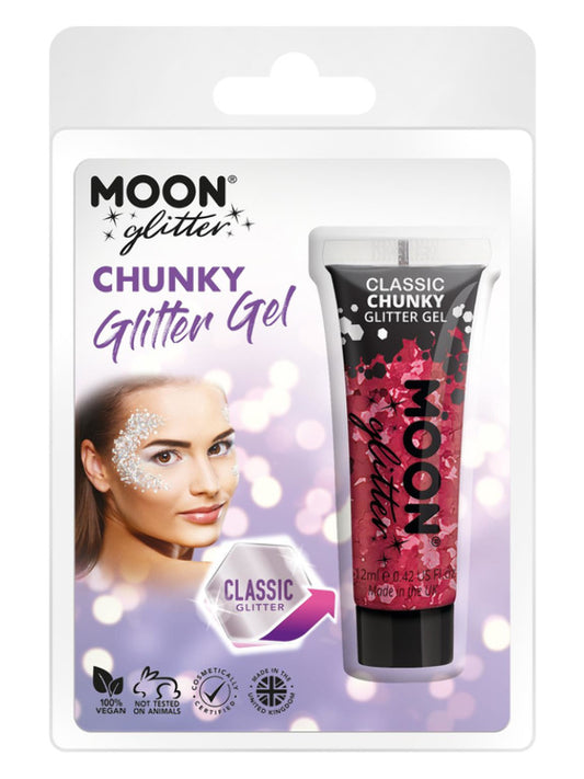 Moon Glitter Classic Chunky Glitter Gel Red