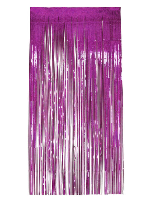 Holographic Foil Curtain Backdrop Hot Pink
