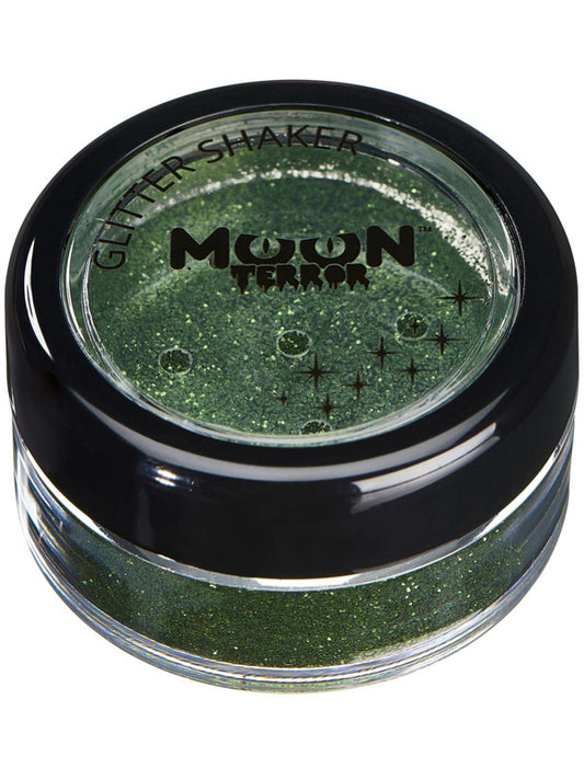 Moon Terror Halloween Glitter Shakers Green