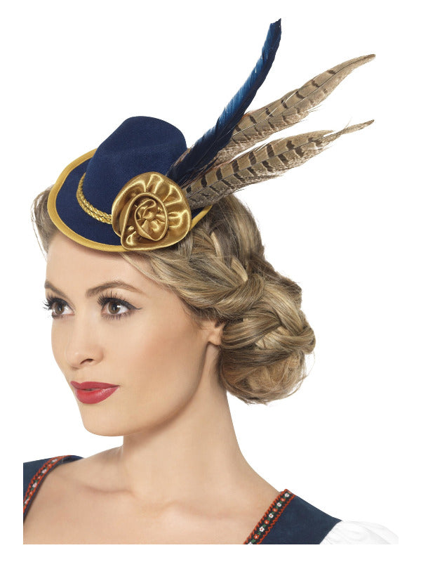 Authentic Bavarian Festival Mini Hat Blue