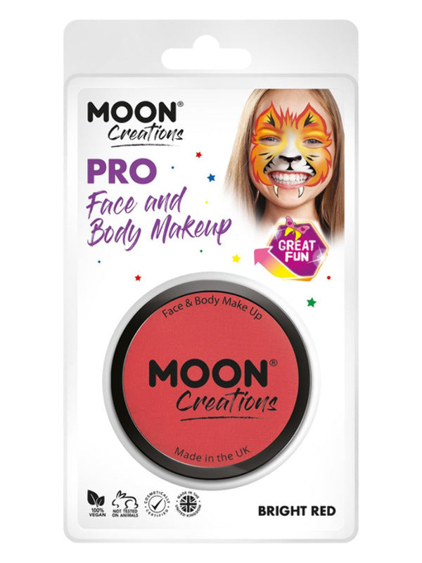 Adult Moon Creations Pro Face Paint Cake Pot Bright Red (2)