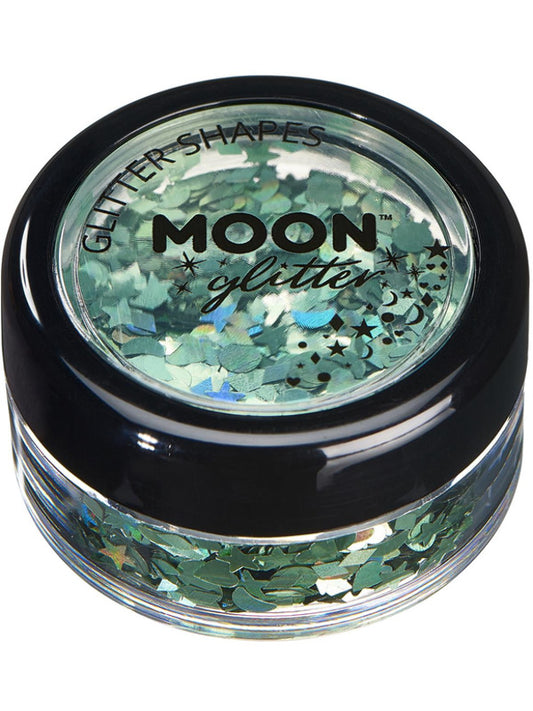 Adult Moon Glitter Holographic Glitter Shapes Green