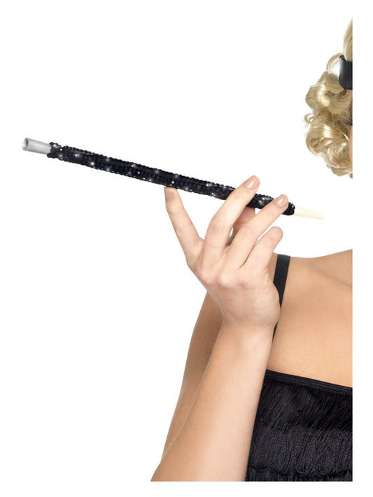 Black Sequinned Cigarette Holder Black