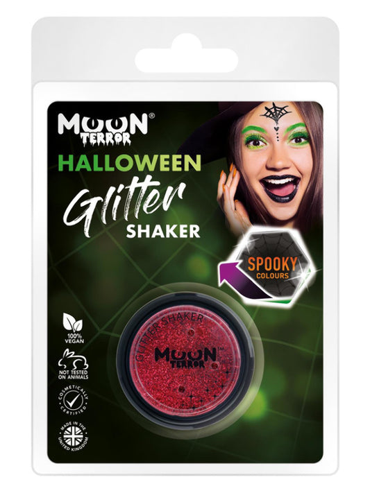 Adult Moon Terror Halloween Glitter Shakers Red (2)