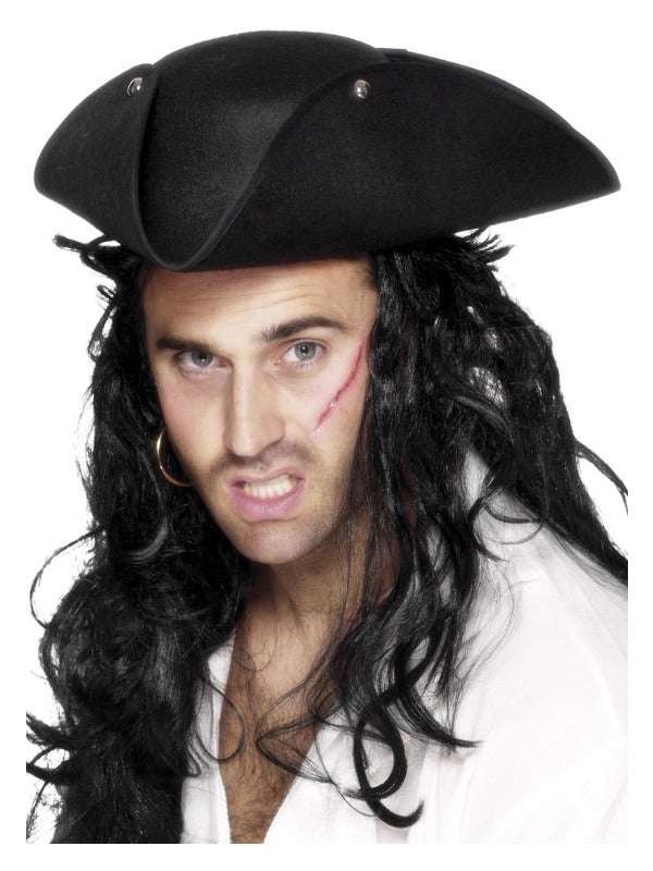 Pirate Tricorn Hat Black
