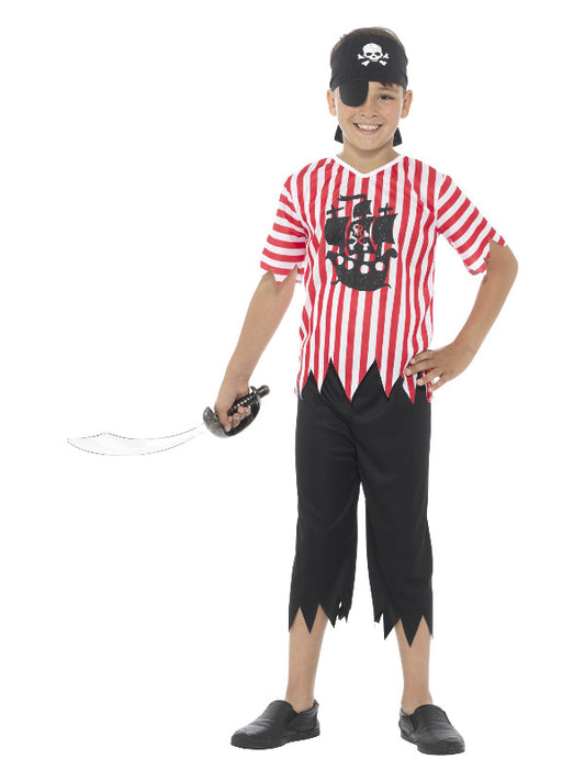 Kids Jolly Pirate Boy  Costume Red  White