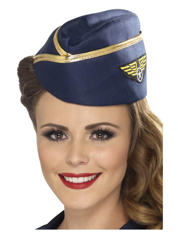 Air Hostess Hat Blue