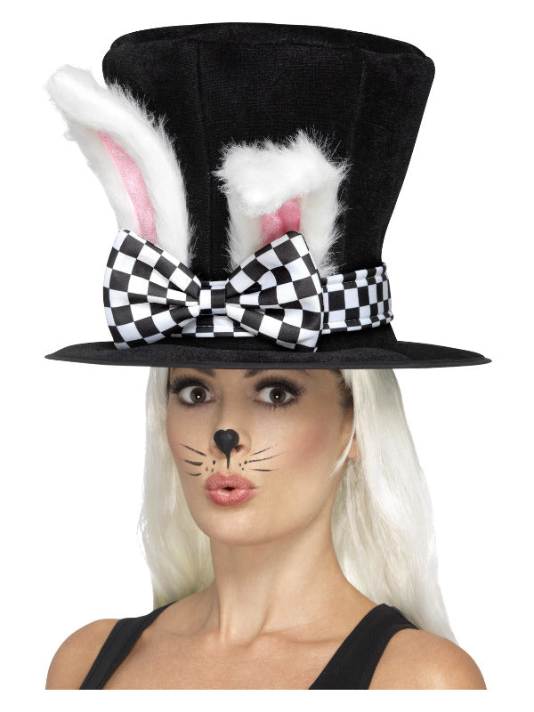 Tea Party March Hare Top Hat Black  White