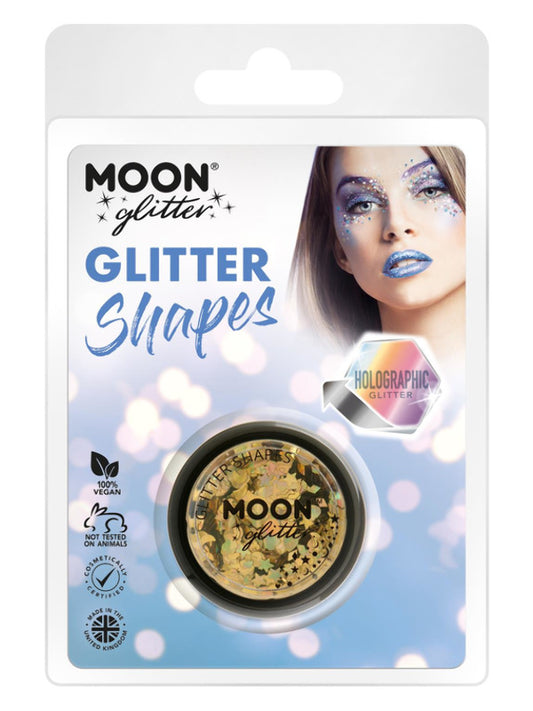 Adult Moon Glitter Holographic Glitter Shapes Gold (2)