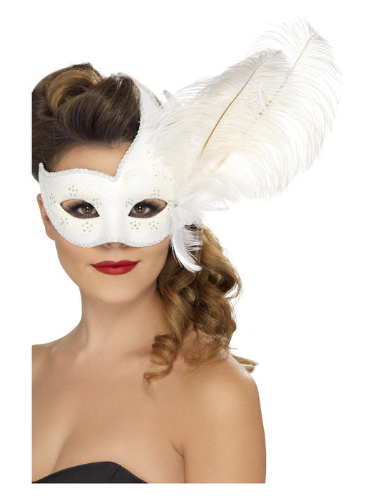 Ornate Columbina Eyemask White