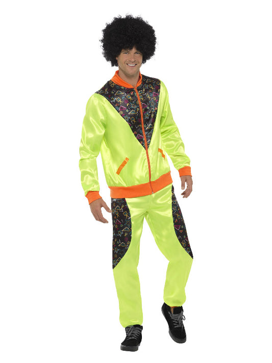 Retro Shell Suit Costume Mens Neon Green
