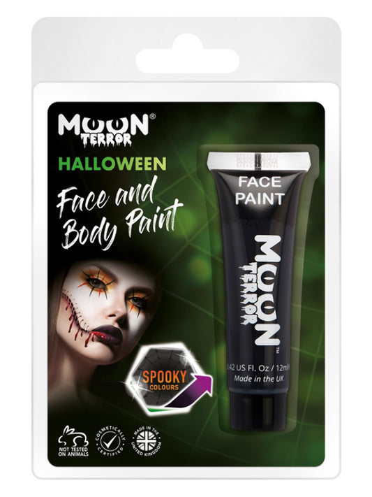 Adult Moon Terror Halloween Face  Body Paint Black (2)