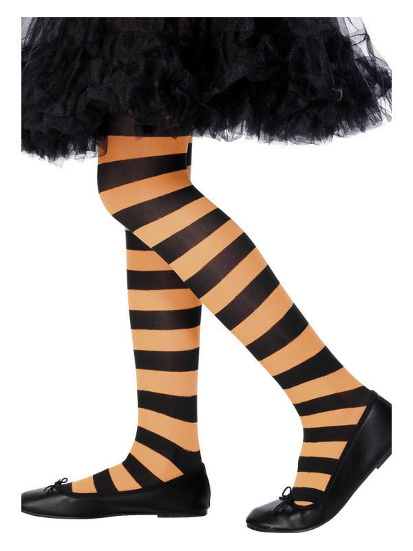 Kids Tights Orange  Black