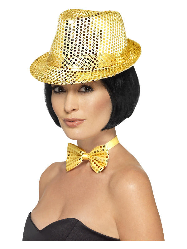 Sequin Trilby Hat Gold