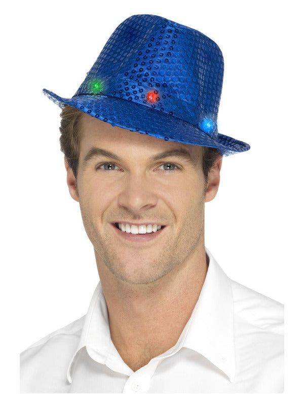 Unspecified Light Up Sequin Trilby Hat Blue