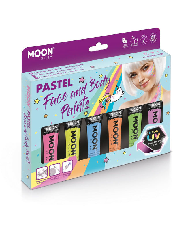 Moon Glow Pastel Neon UV Face Paint Boxset Assort