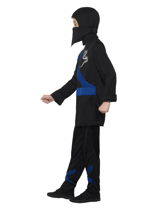 Kids Ninja Assassin Costume Black  Blue