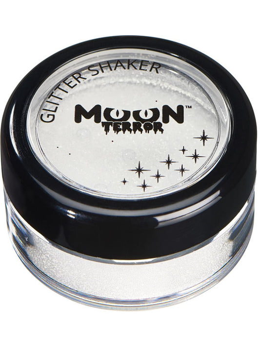 Adult Moon Terror Halloween Glitter Shakers White