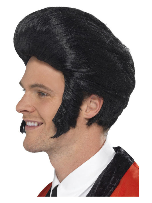 50s Quiff King Wig Black