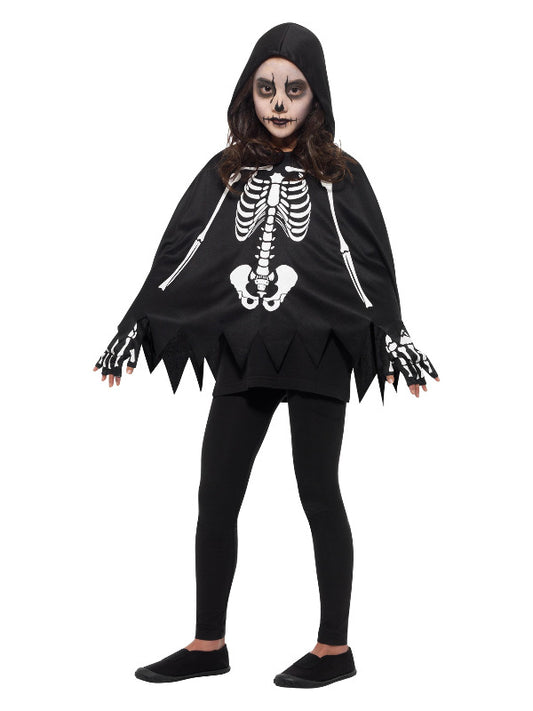 Kids Kids Unisex Skeleton Poncho with Gloves