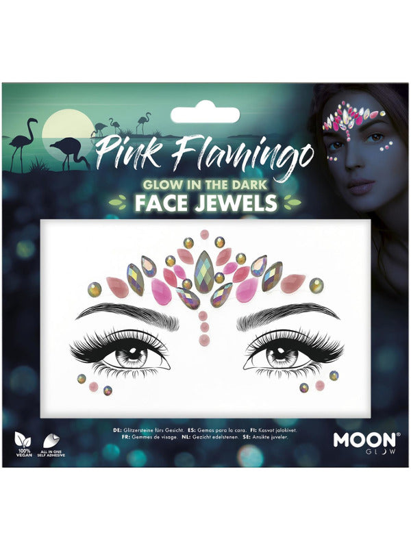 Moon Glow Face Jewels Pink Flamingo