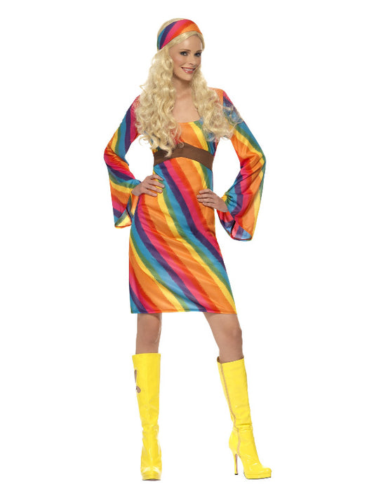Rainbow Hippie Costume MultiColoured