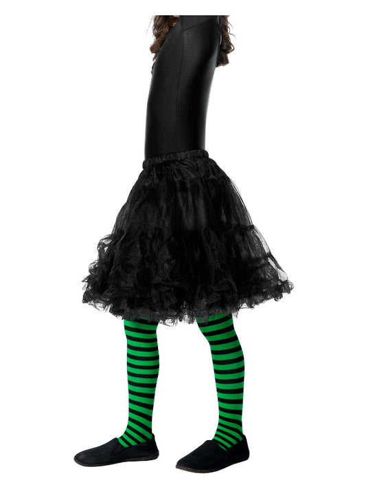 Kids Wicked Witch Tights Child Green  Black