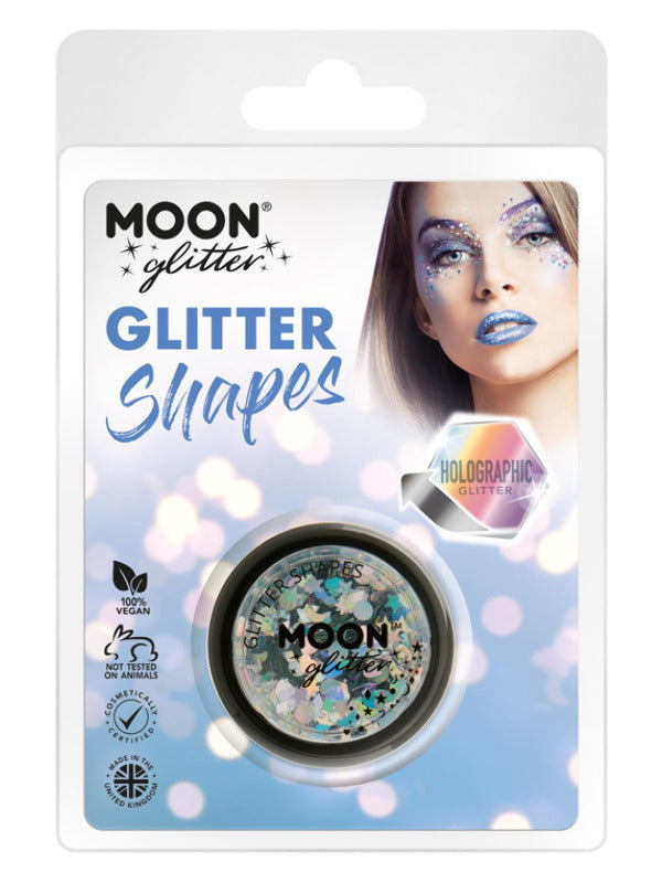 Adult Moon Glitter Holographic Glitter Shapes Silver (2)