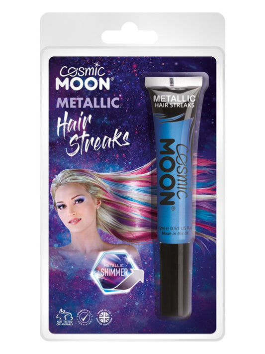 Adult Cosmic Moon Metallic Hair Streaks Blue (3)