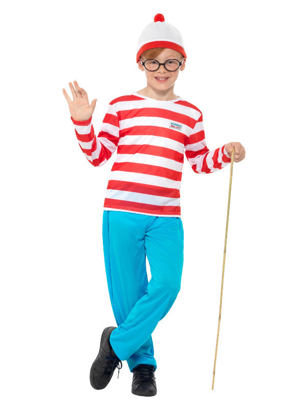 Kids Wheres Wally Costume Red  White