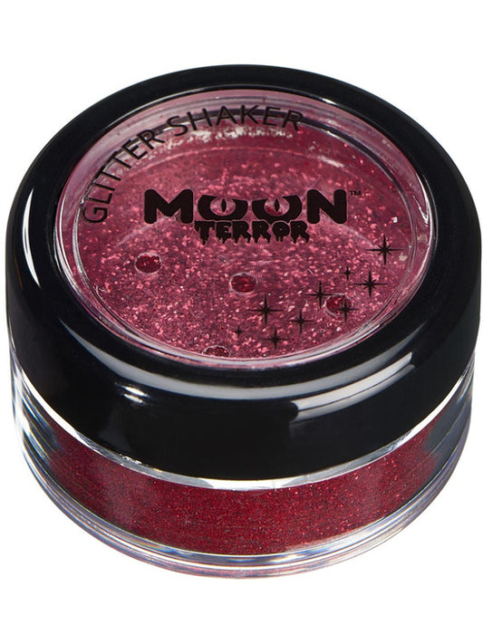 Adult Moon Terror Halloween Glitter Shakers Red
