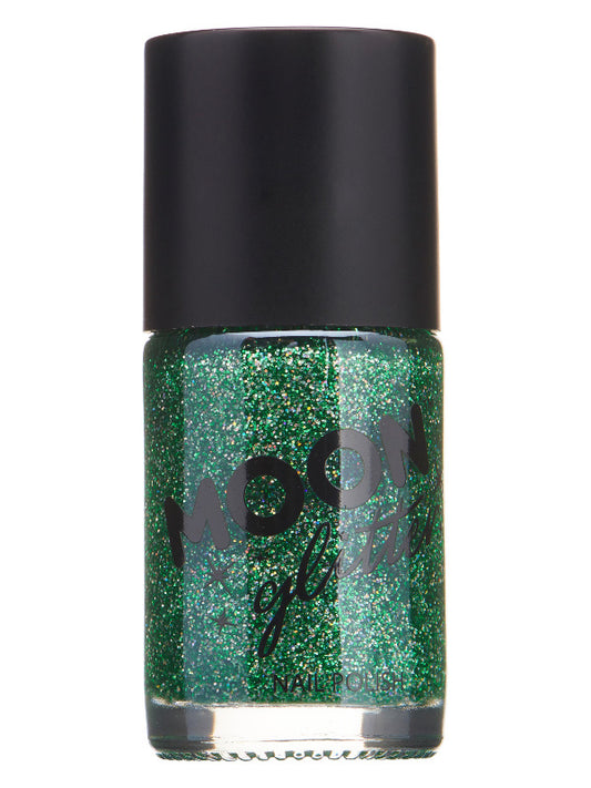Adult Moon Glitter Holographic Nail Polish Green