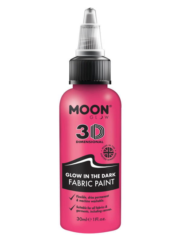 Moon Glow  Glow in the Dark Fabric Paint Pink