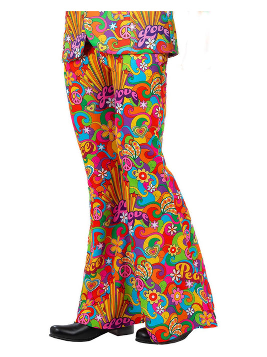 Mens Rainbow Peace Flared Trousers