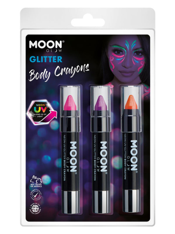 Moon Glow  Neon UV Glitter Body Crayons