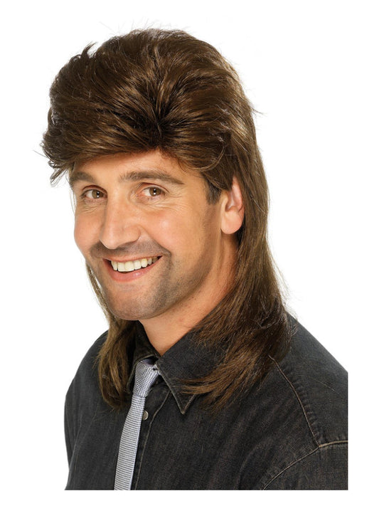 Adult Mullet Wig Brown
