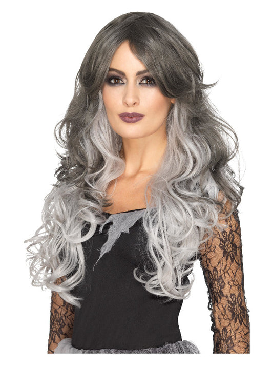 Deluxe Gothic Bride Wig Grey