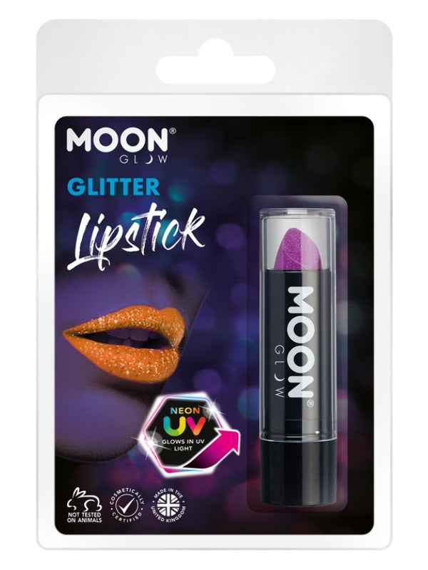 Adult Moon Glow  Neon UV Glitter Lipstick Purple