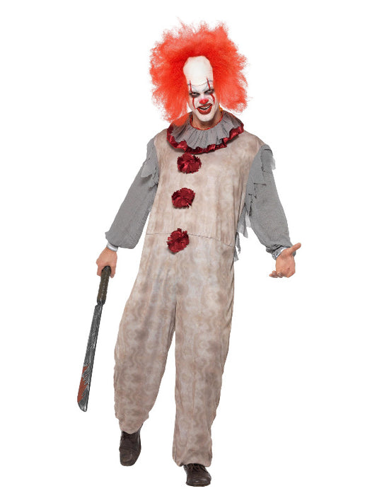Vintage Clown Costume Grey  Red