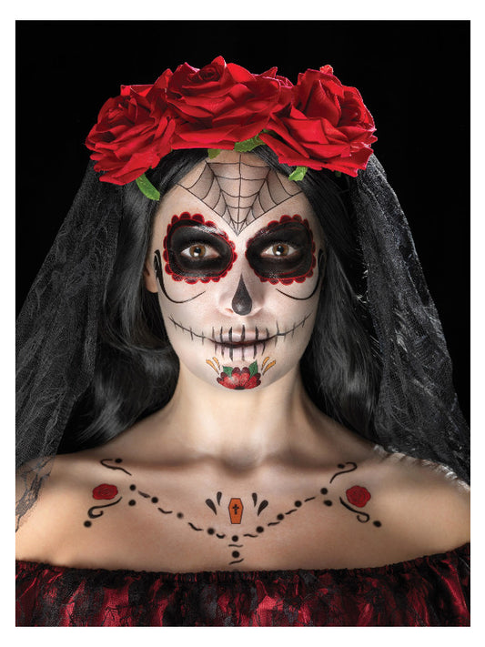 Smiffys MakeUp FX Day of the Dead Kit Aqua Red