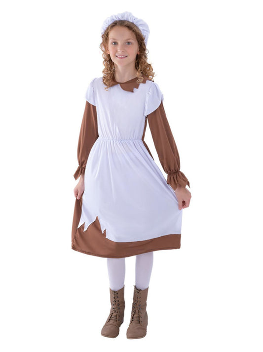 Kids Poor Victorian Costume Brown  White