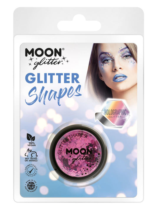 Adult Moon Glitter Holographic Glitter Shapes Pink (2)