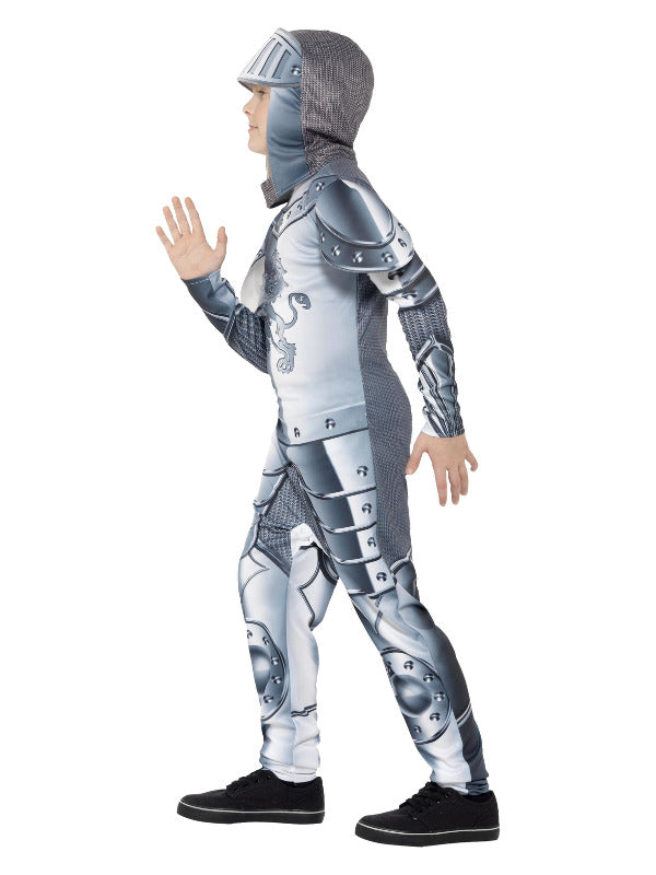 Kids Deluxe Armoured Knight Costume Grey