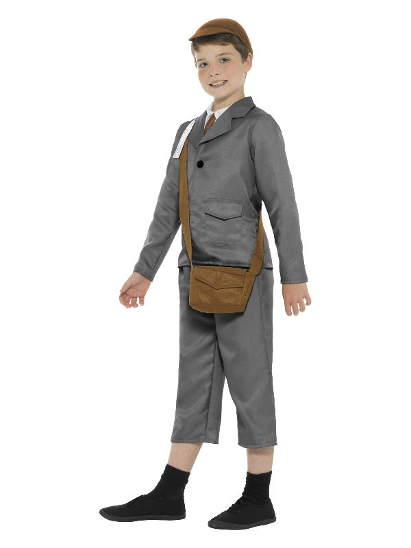 Kids WW2 Evacuee Boy Costume Grey