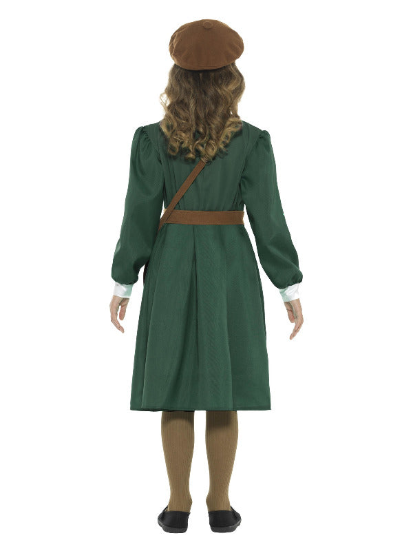 Kids WW2 Evacuee Girl Costume Green