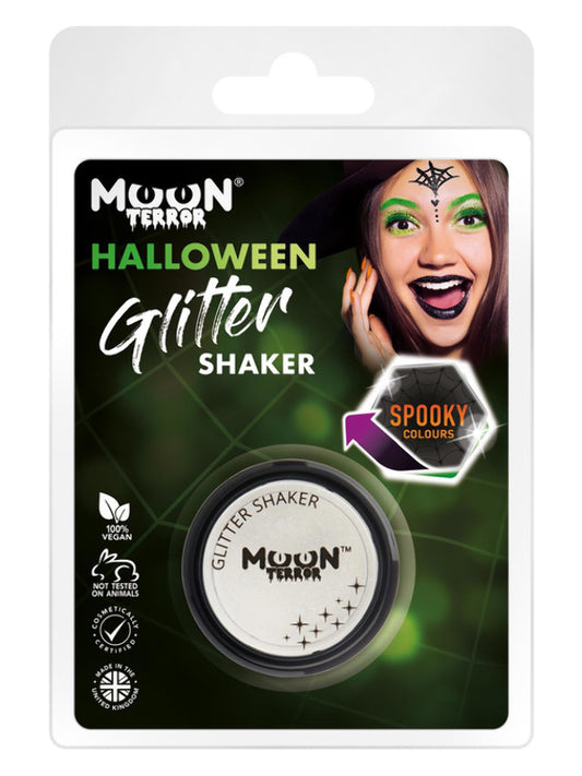 Adult Moon Terror Halloween Glitter Shakers White (2)