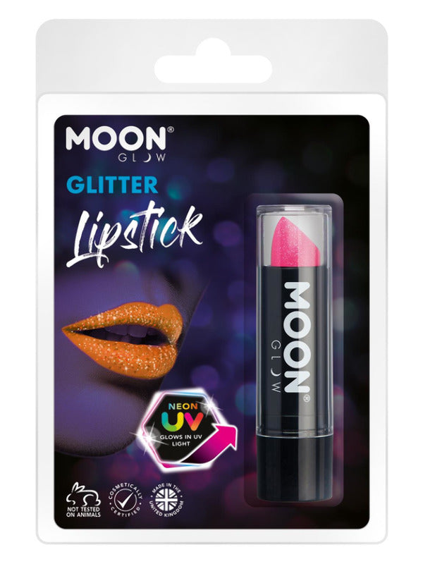 Adult Moon Glow  Neon UV Glitter Lipstick Magenta
