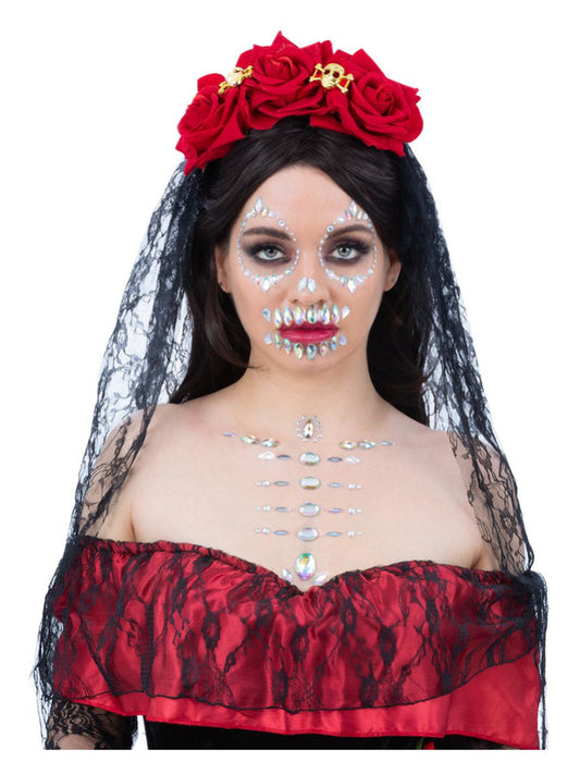 Smiffys MakeUp FX Skull Face  Body Jewels