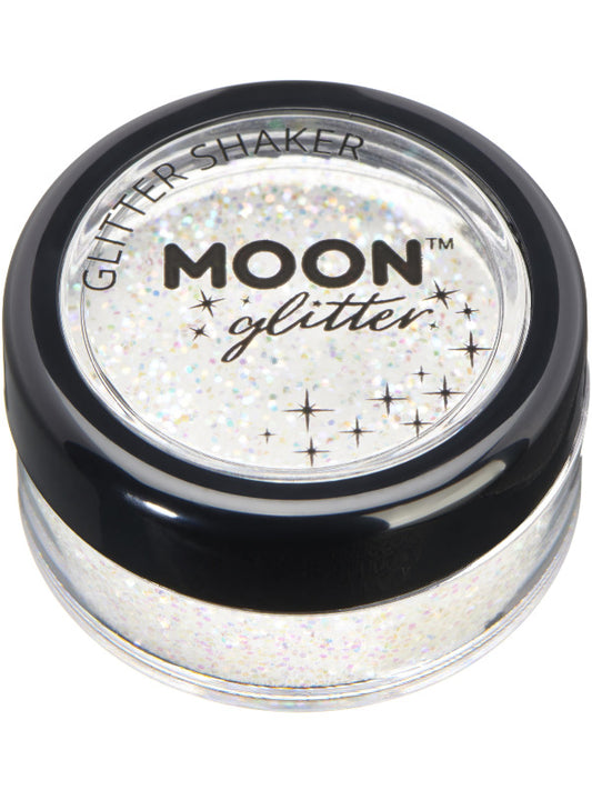 Adult Moon Glitter Iridescent Glitter Shakers White