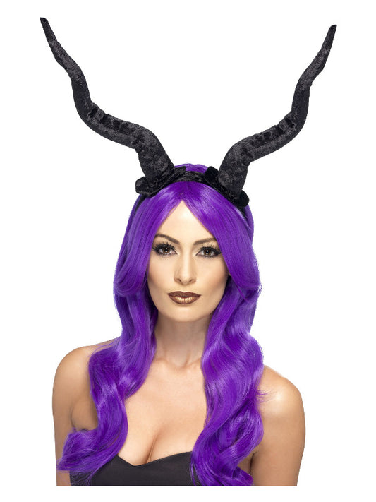 Demon Horns Headband Black